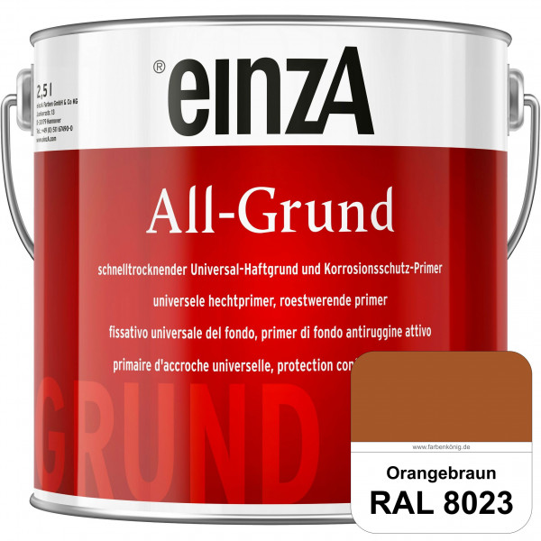 einzA All-Grund (RAL 8023 Orangebraun) Schnelltrocknender Haftgrund & Korrosionsschutz-Primer