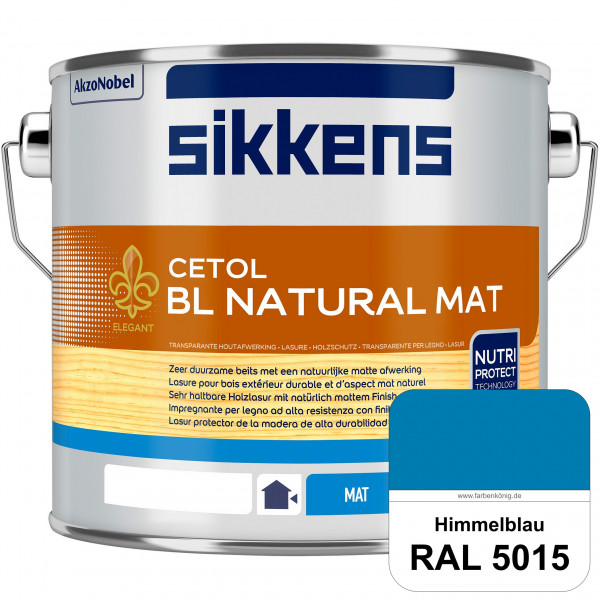 Cetol BL Natural Mat (RAL 5015 Himmelblau) Matte, wasserverdünnnbare Dünnschichtlasur