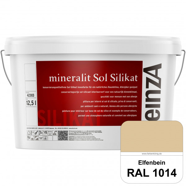 einzA mineralit Sol Silikat (RAL 1014 Elfenbein) Sol-Silikat-Innenfarbe für Decken- und Wandflächen