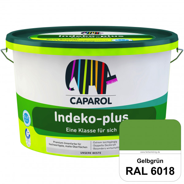 Indeko-plus (RAL 6018 Gelbgrün) doppeldeckende matte & hochwertige Innenfarbe