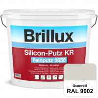 Silicon-Putz KR Feinputz 3656 (RAL 9002 Grauweiß) Glattputz , verarbeitungsfertig, perfekte Wasserda