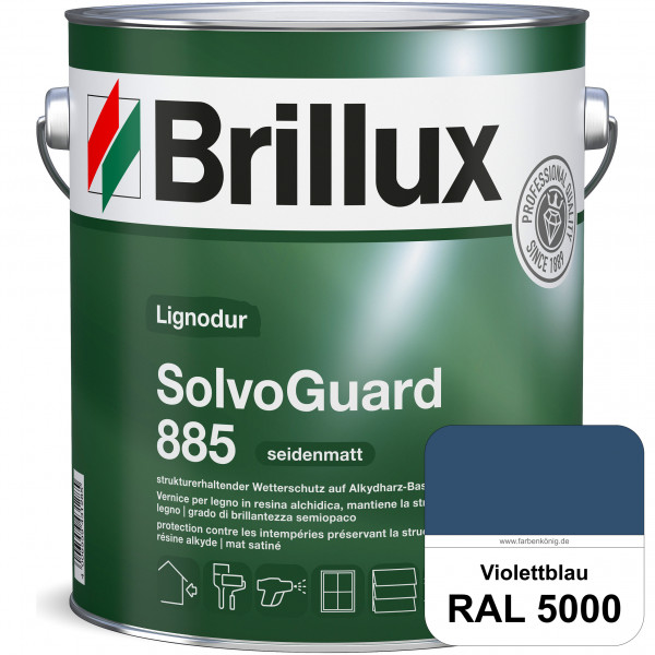 SolvoGuard 885 (RAL 5000 Violettblau) deckende oder lasierende seidenmatte Alkydharz-Holzfarbe für a