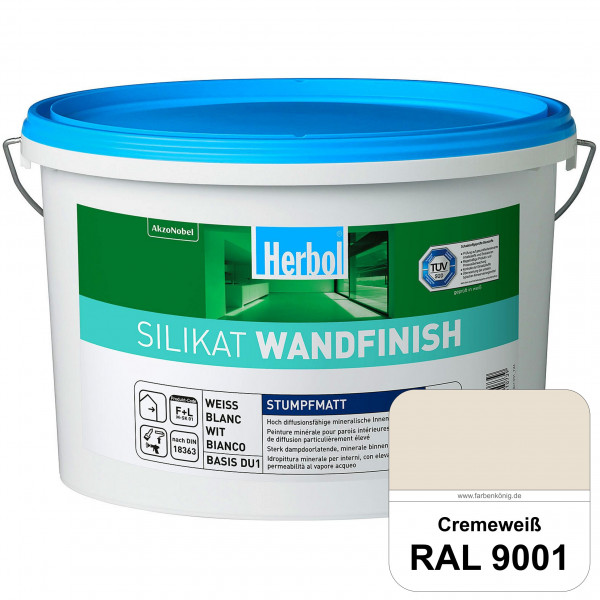 Silikat WandFinish (RAL 9001 Cremeweiß) mineralische Wandfarbe für ein gesundes Wohnklima