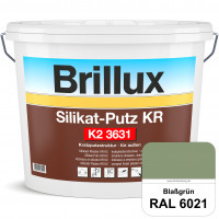 Silikat-Putz KR K2 3631 (RAL 6021 Blassgrün) Dekorativer Kratzputz auf Silikatbasis