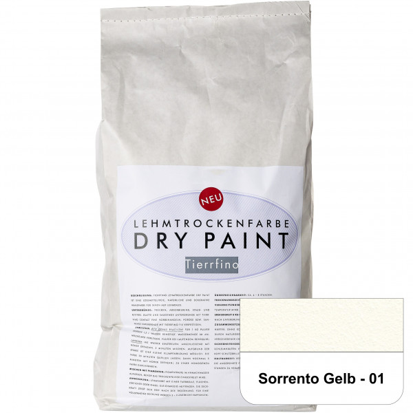 DRY-PAINT Lehmtrockenfarbe - Sorrento Gelb - 01