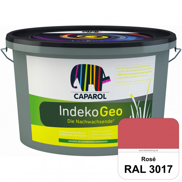 IndekoGeo (RAL 3017 Rosa) Ressourcenschonende Premium Innenfarbe für stumpfmatte Oberflächen