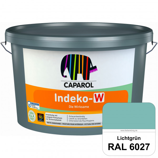 Indeko-W (RAL 6027 Lichtgrün) Matte Kunstharz-Innenfarbe mit Langzeit-Filmschutz vor Schimmelbefal