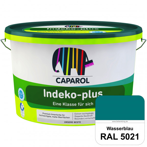 Indeko-plus (RAL 5021 Wasserblau) doppeldeckende matte & hochwertige Innenfarbe