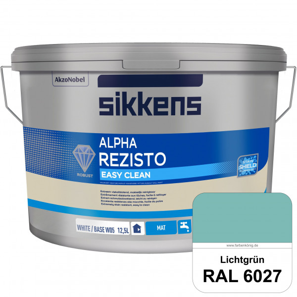Alpha Rezisto Easy Clean (RAL 6027 Lichtgrün) Extrem widerstandsfähige & matte Innenfarbe