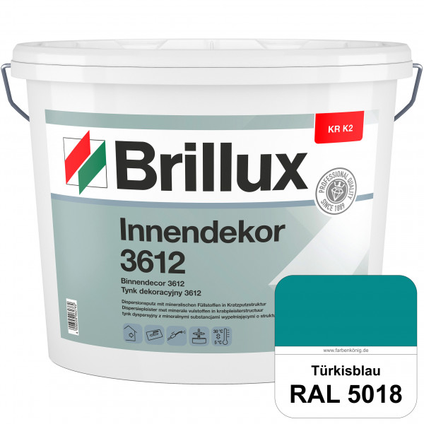 Innendekor ELF KR-K2 3612 (RAL 5018 Türkisblau) Kratzputz nach zur Erzielung dekorativer und strapaz