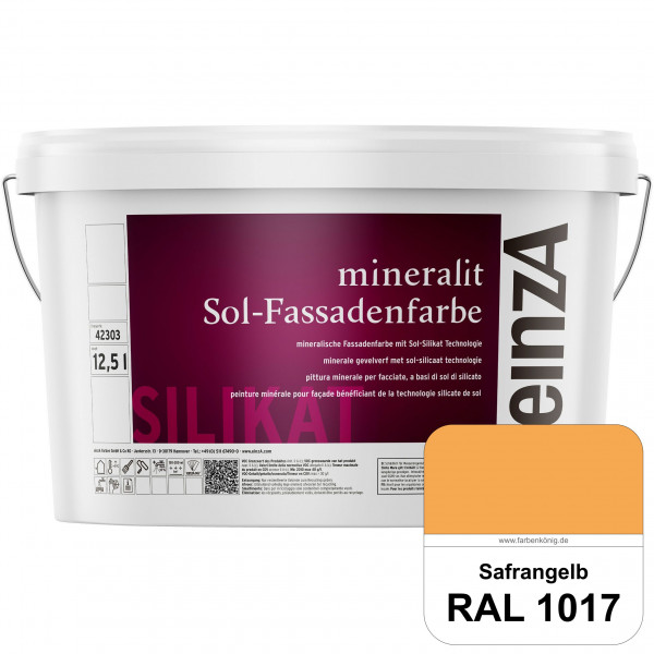 einzA mineralit Sol Fassadenfarbe (RAL 1017 Safrangelb) mineralische Fassadenfarbe mit Sol-Silikat T