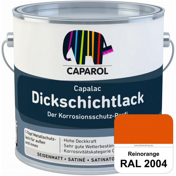 Capalac Dickschichtlack (RAL 2004 Reinorange) 1-Topf Metallschutzlack (löselmittelhaltig) innen & au