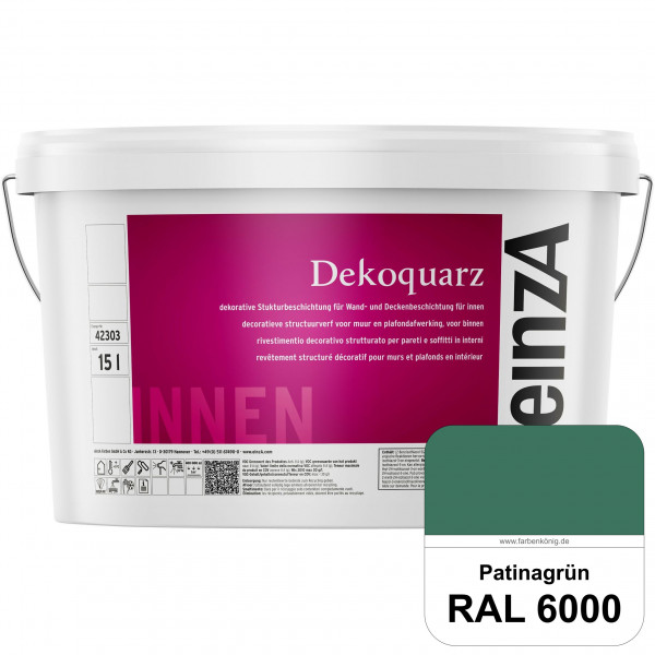 einzA Dekoquarz (RAL 6000 Patinagrün) Dekorative Strukturbeschichtung für Wand und Decke