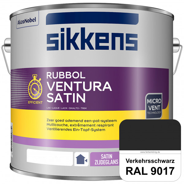 Rubbol Ventura Satin (RAL 9017 Verkehrsschwarz) Seidenglanzlack (lösemittelhaltig) Fenster & Türen a
