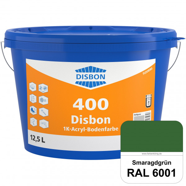 Disbon 400 1K-Acryl-Bodenfarbe (RAL 6001 Smaragdgrün) Dispersionsbeschichtung für mineralische Boden