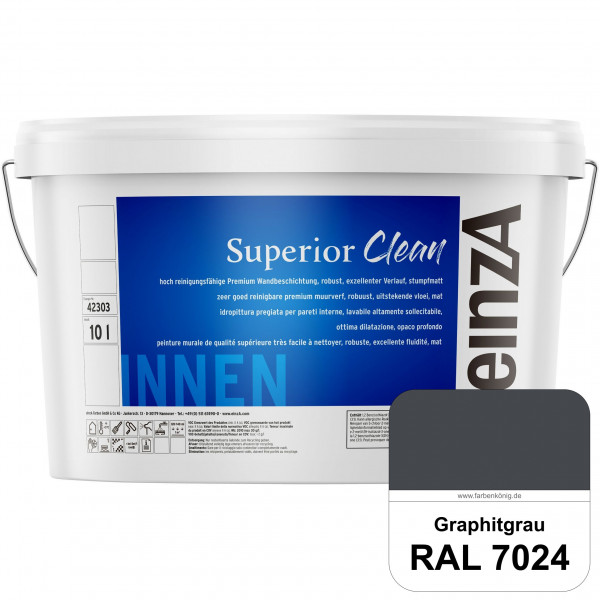 einzA Superior Clean (RAL 7024 Graphitgrau) Hoch reinigungsfähige, stumpfmatte Premium-Wandbeschicht