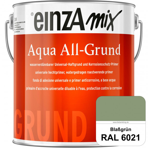 einzA Aqua All-Grund (RAL 6021 Blassgrün) Wasserverdünnbarer Haftgrund & Korrosionsschutz-Primer