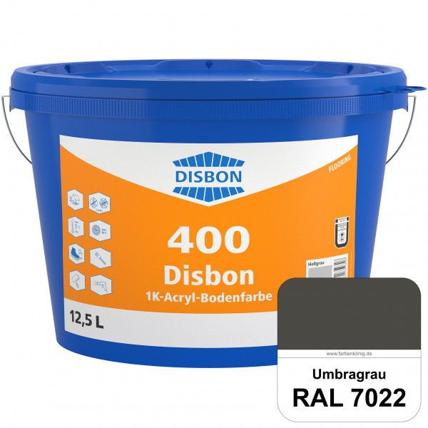 Disbon 400 1K-Acryl-Bodenfarbe (RAL 7022 Umbragrau) Dispersionsbeschichtung für mineralische Bodenfl