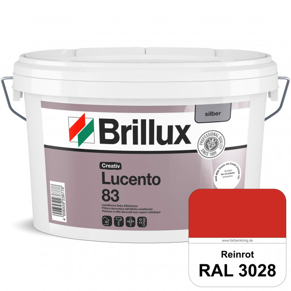 Creativ Lucento 83 (RAL 3028 Reinrot) Strapazierfähige Deko-Effektfarbe mit metallischer Oberflächen