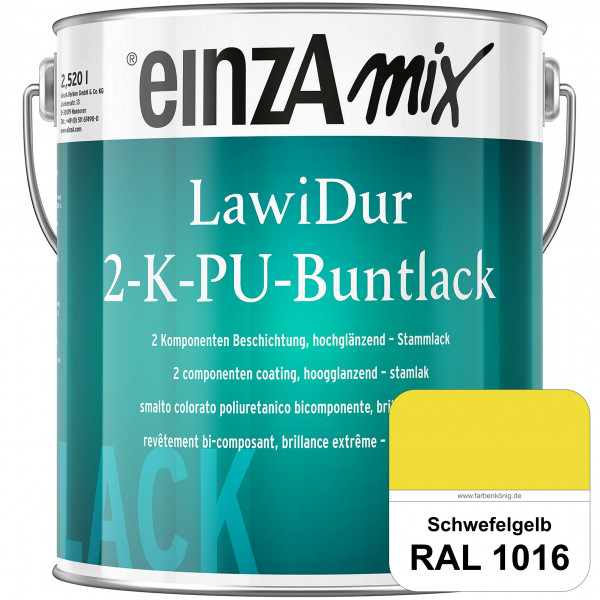 einzA LawiDur 2-K-PU-Buntlack - Hochglanz (RAL 1016 Schwefelgelb)