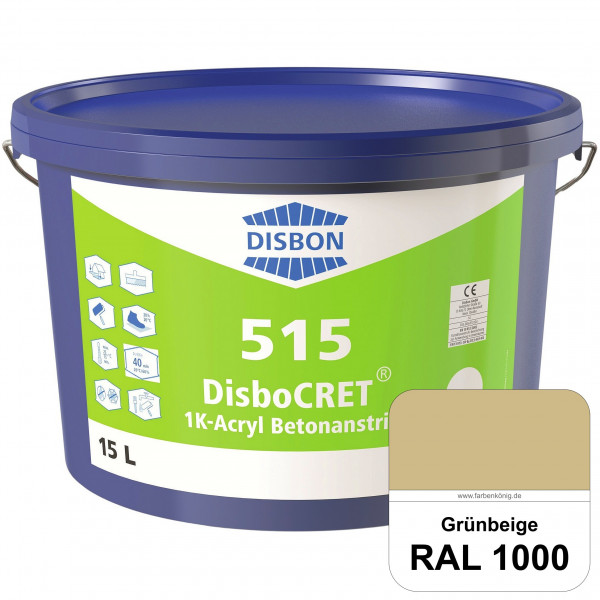 DisboCRET 515 1K-Acryl-Betonanstrich (RAL 1000 Grünbeige) Hochwertige & rissüberdeckende Schutzbesch