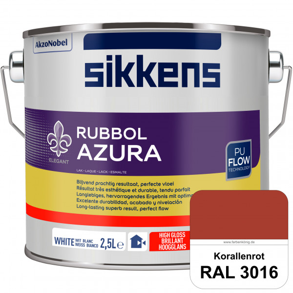 Rubbol Azura (RAL 3016 Korallenrot) hochglänzender Lack (löselmittelhaltig) innen & außen