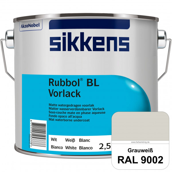 Rubbol BL Vorlack (RAL 9002 Grauweiß) Wasserbasierter, matter & umweltschonender Vorlack (innen)
