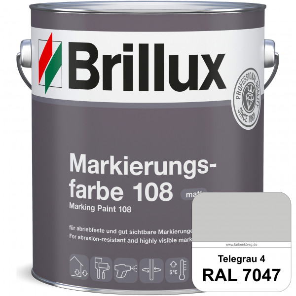 Markierungsfarbe 108 (RAL 7047 Telegrau 4) Markierungsfarbe für Asphalt, Betonböden, Zementestrichen