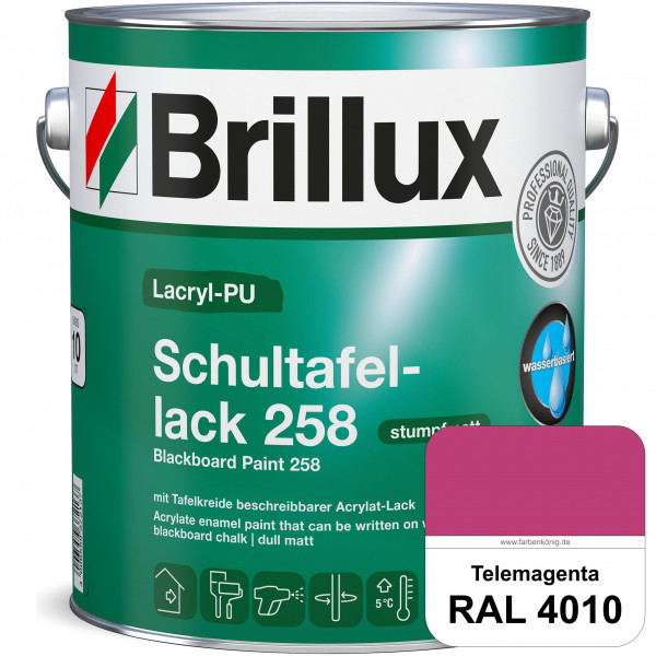 Lacryl-PU Schultafellack 258 (RAL 4010 Telemagenta) wasserbasierter und matter Schultafellack (innen