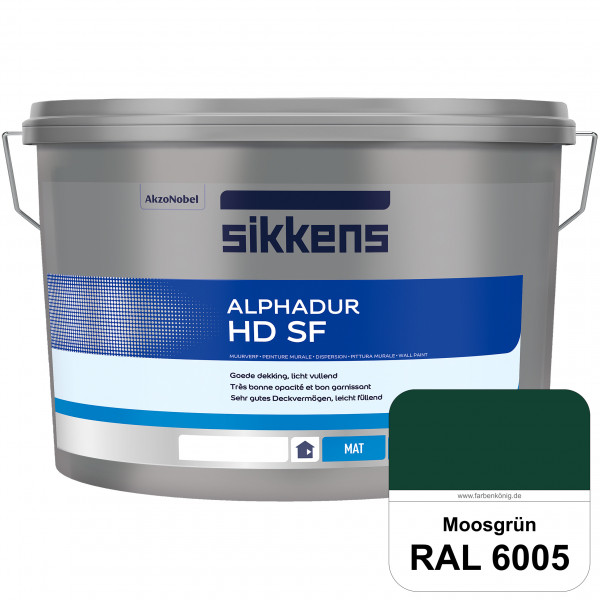 Alphadur HD SF (RAL 6005 Moosgrün) matte hochdeckende waschbeständige Innenwandfarbe