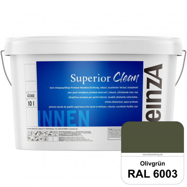 einzA Superior Clean (RAL 6003 Olivgrün) Hoch reinigungsfähige, stumpfmatte Premium-Wandbeschichtung