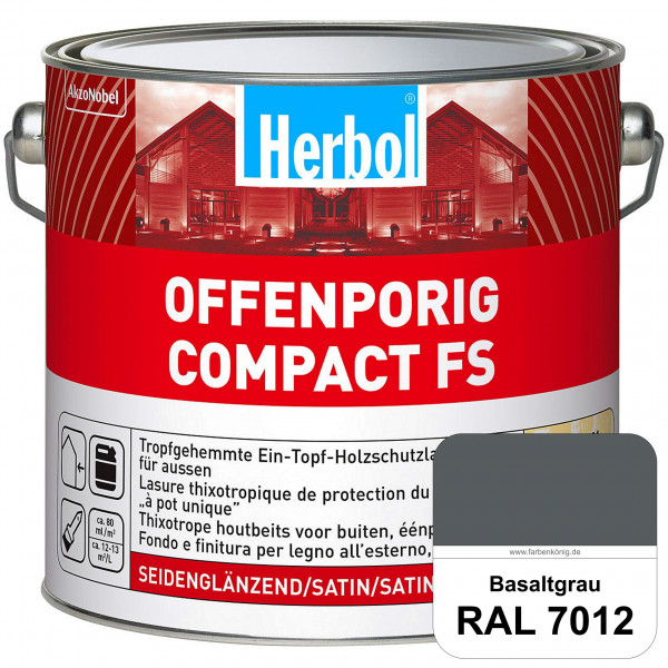 Offenporig Compact FS (RAL 7012 Basaltgrau) Rationelle & thixotrope Ein-Topf-Holzlasur (außen)