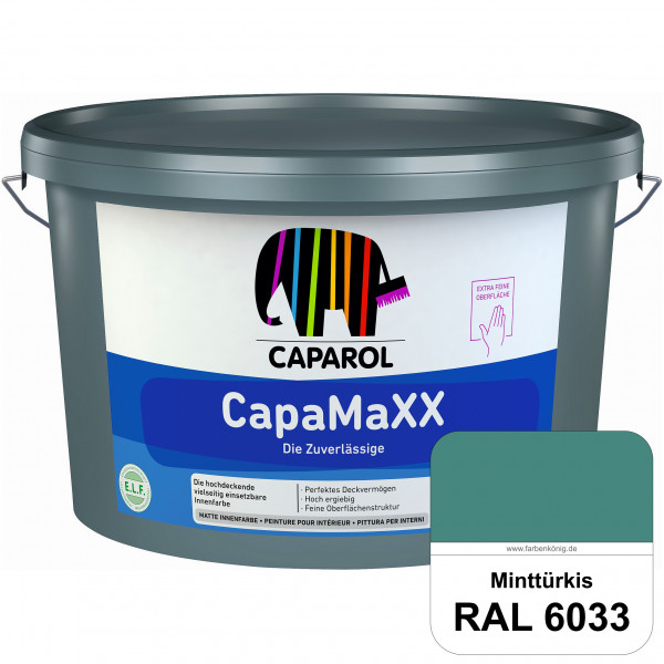 CapaMaXX (RAL 6033 Minttürkis) tuchmatte Innenfarbe mit hohem Deckvermögen und Ergiebigkeit