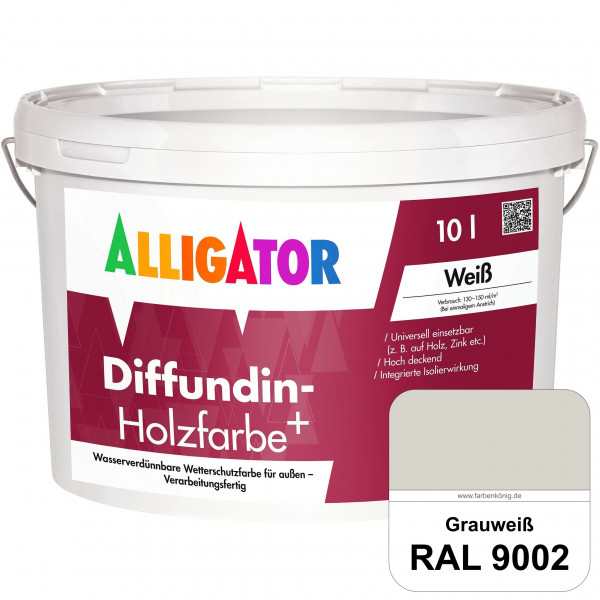 Diffundin-Holzfarbe+ (RAL 9002 Grauweiß)