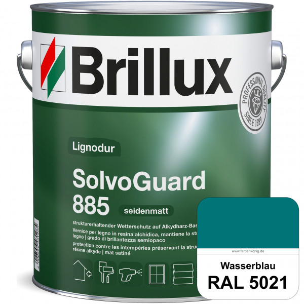 SolvoGuard 885 (RAL 5021 Wasserblau) deckende oder lasierende seidenmatte Alkydharz-Holzfarbe für au