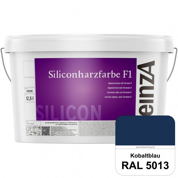 einzA Siliconharzfarbe F1 (RAL 5013 Kobaltblau) Universal Siliconharz-Fassadenfarbe, kalkmatt, wette