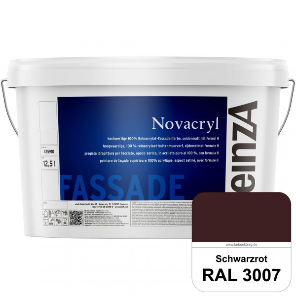 einzA Novacryl (RAL 3007 Schwarzrot) Reinacrylat-Fassadenfarbe, seidenmatt