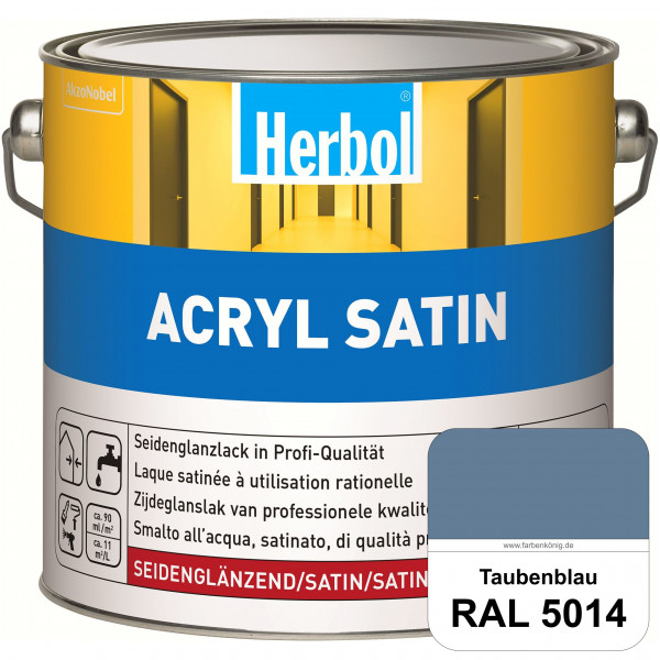 Acryl Satin (RAL 5014 Taubenblau) wasserverdünnbarer seidenglänzender Lack (Innen & Außen)