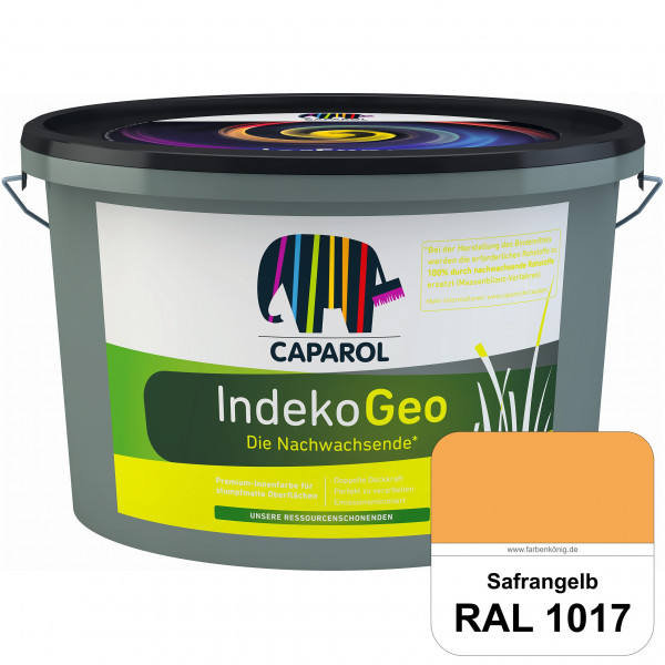 IndekoGeo (RAL 1017 Safrangelb) Ressourcenschonende Premium Innenfarbe für stumpfmatte Oberflächen