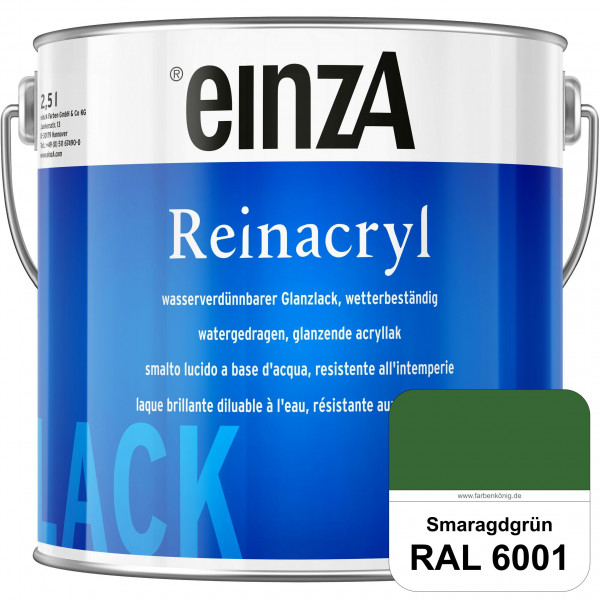 einzA Reinacryl (RAL 6001 Smaragdgrün) wetterbeständige glänzende Acryl-PU-Lackfarbe