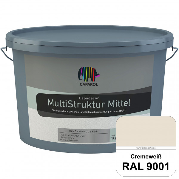 Capadecor MultiStruktur mittel (RAL 9001 Cremeweiß) quarzgefüllte Zwischen- und Schlußbeschichtung i