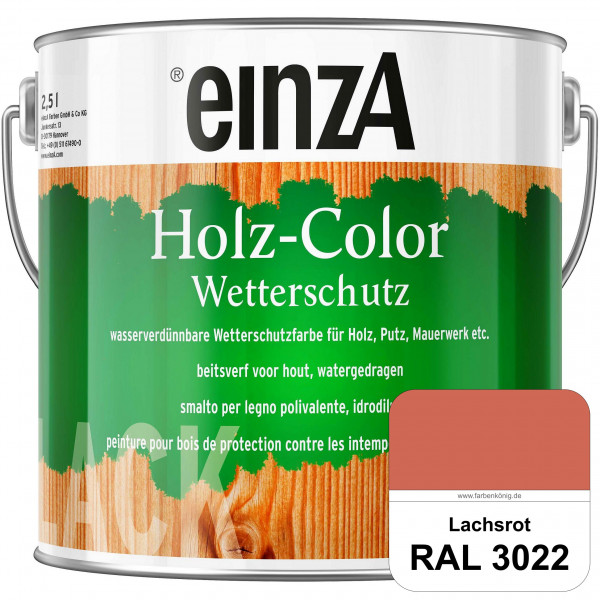 einzA Holz-Color (RAL 3022 Lachsrot) Wetterschutzfarbe für außen