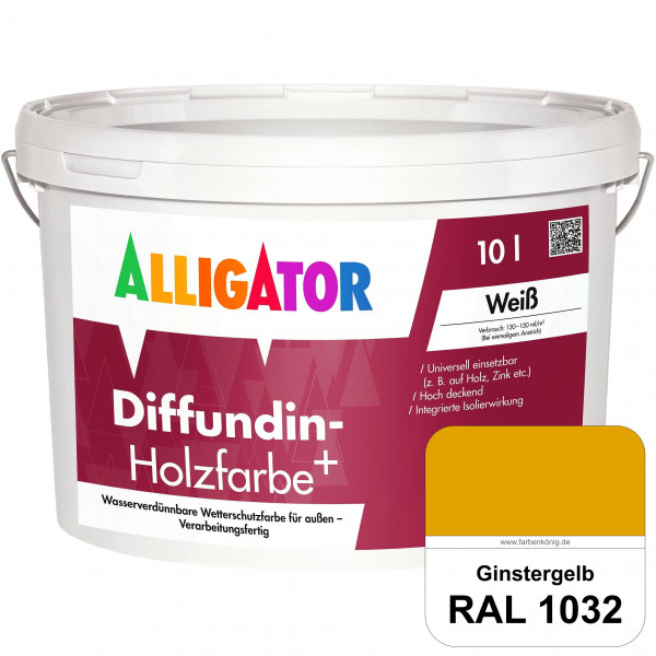 Diffundin-Holzfarbe+ (RAL 1032 Ginstergelb)