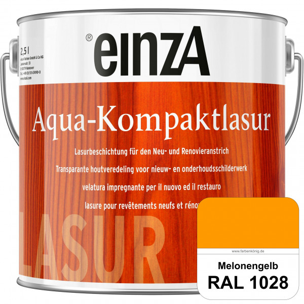einzA Aqua-Kompaktlasur (RAL 1028 Melonengelb) wasserverdünnbare & feuchtigkeitsregulierende Lasurbe