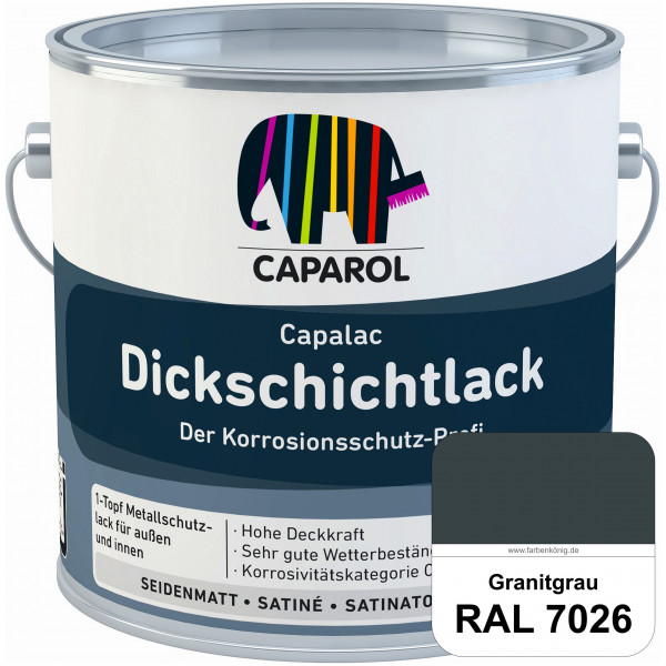 Capalac Dickschichtlack (RAL 7026 Granitgrau) 1-Topf Metallschutzlack (löselmittelhaltig) innen & au