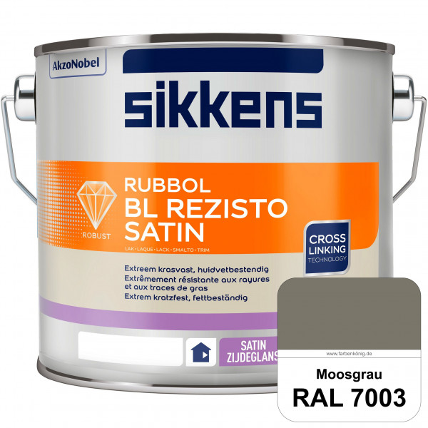 Rubbol BL Rezisto Satin (RAL 7003 Moosgrau) seidenglänzender und strapazierfähiger Lack (wasserbasie