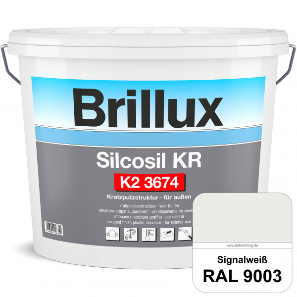 Silcosil KR K2 3674 mit Protect (RAL 9003 Signalweiß) siliconverstärkter Dekorputz, Kratzputzstruktu