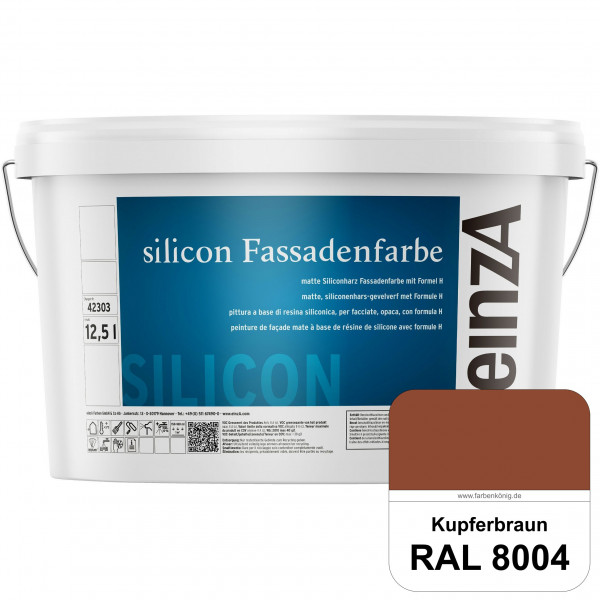 einzA silicon Fassadenfarbe (RAL 8004 Kupferbraun) Hochwertige Siliconharz-Fassadenfarbe
