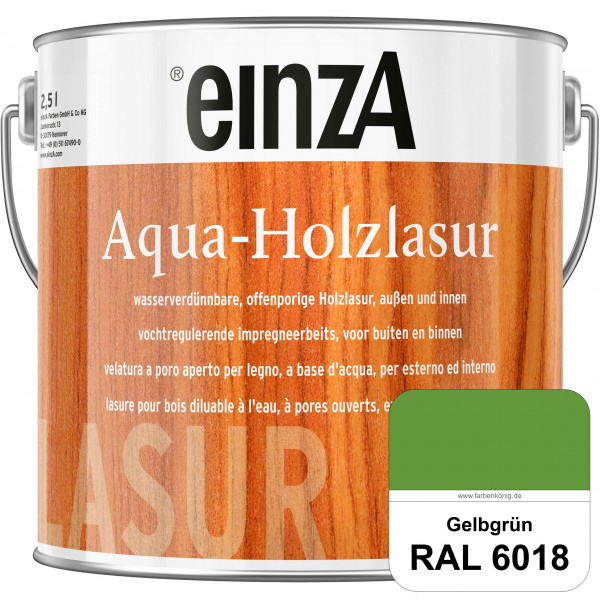 einzA Aqua-Holzlasur (RAL 6018 Gelbgrün) wasserverdünnbare offenporige Holzlasur für Holzbauteile