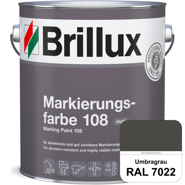 Markierungsfarbe 108 (RAL 7022 Umbragrau) Markierungsfarbe für Asphalt, Betonböden, Zementestrichen